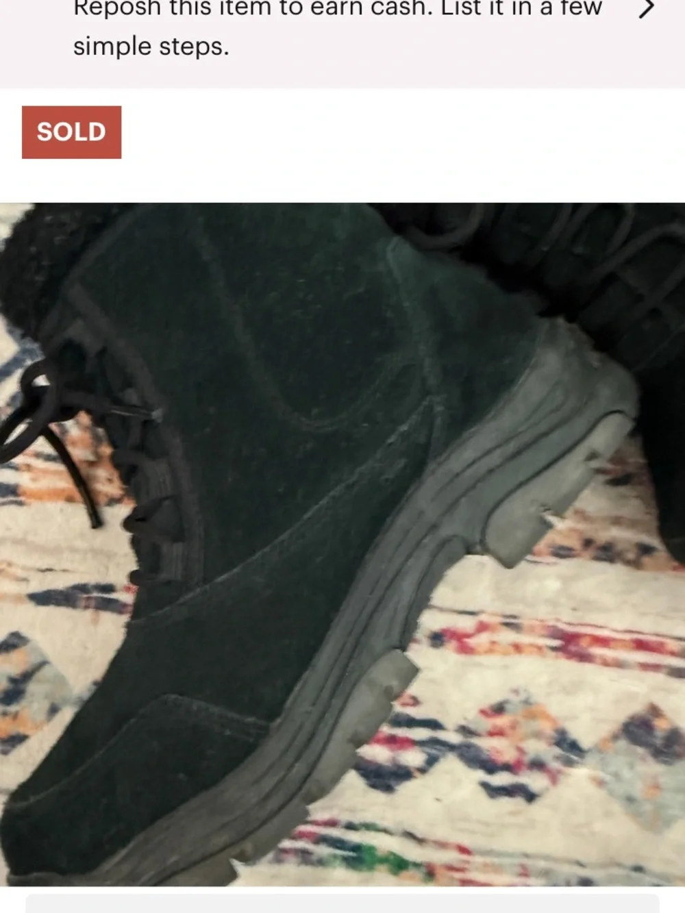 Sorel Waterfall Winter Boots black suede Leather Lace Up Faux Fur Lined